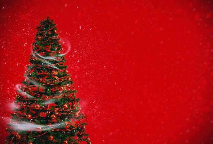 un albero di natale addobbato